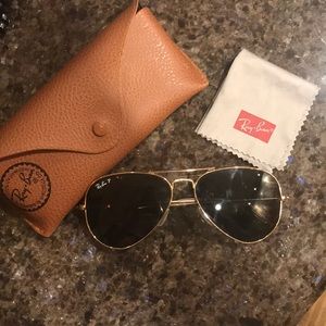 Ray-Ban polarized aviators-Gold/classic green
